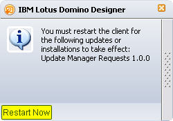 Restart domino designer